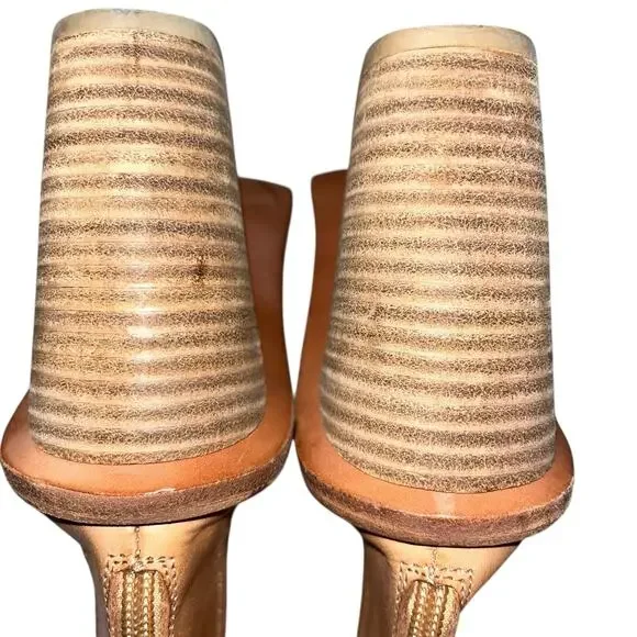 Free People Phoenix Heel Boot – Size 37 (7) Washed Leather, Natural Open Toe - Picture 8 of 11